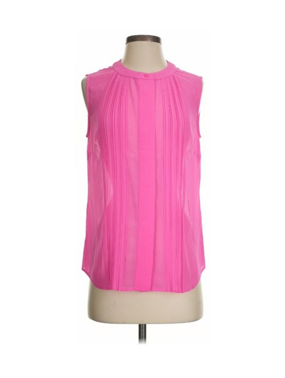 French Connection Pink Sleeveless Pintuck Blouse Size 2